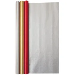 Clairefontaine 35x Geschenkpapierrolle 70g 1,50x0,70m, im Kartondisplay mit 35 Stück, Glitzer einfarbig sortiert - Sortierung 201795C