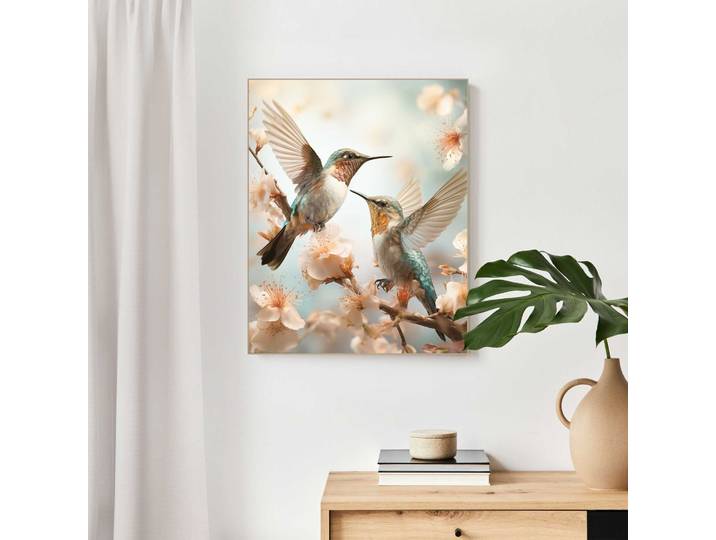 Wandbild REINDERS Spring Birds , blau (farbe bild(er): blau), B:50cm H:40cm T:3cm, MDF, Bilder, Wandbild