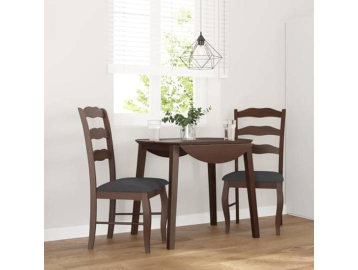 HEFZGDB Esszimmerstühle mit Kissen 2 Stück Braun Massivholz Gummibaum Ergonomische Rückenlehne Bequeme Sitzgelegenheit