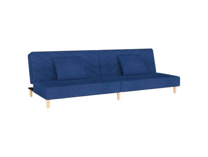 KUTYWEXFM Schlafsofa 2-Sitzer mit 2 Kissen Blau Stoff Couch Bett Vielseitige 2-in-1 Klappcouch mit verstellbarer Rückenlehne, ideal für Wohnzimmer, Studio oder Gästezimmer.