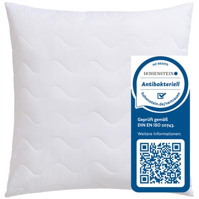 Microfaserkissen JEKATEX "Antibac", weiß, B:80cm L:80cm, Bezug: 100% Polyester. Füllung: 100% Polyester, Kopfkissen, Kopfkissen 40x80, 80x80 cm, im Einzel- oder Doppelpack