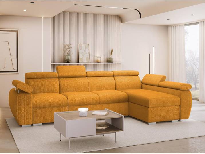MIRJAN24 Ecksofa Boston LCP, mit zwei Bettkästen und Schlaffunktion, Verchromte Metallfüße, Holzkonstruktion