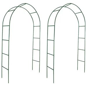 vidaXL Rosenbogen 40776, dunkelgrün, aus Metall, freistehend, 140 x 240 x 39 cm, 2 Stück