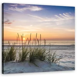 WANDBILD sonne am strand untergehen
