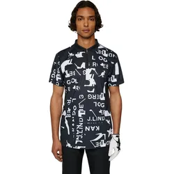 J. LINDEBERG Polo Miro Print, schwarz/weiss