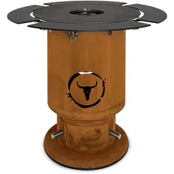 Moesta Bandit 2.0 corten - inkl. BBQ Disk + 4 Ablagen oben schwarz