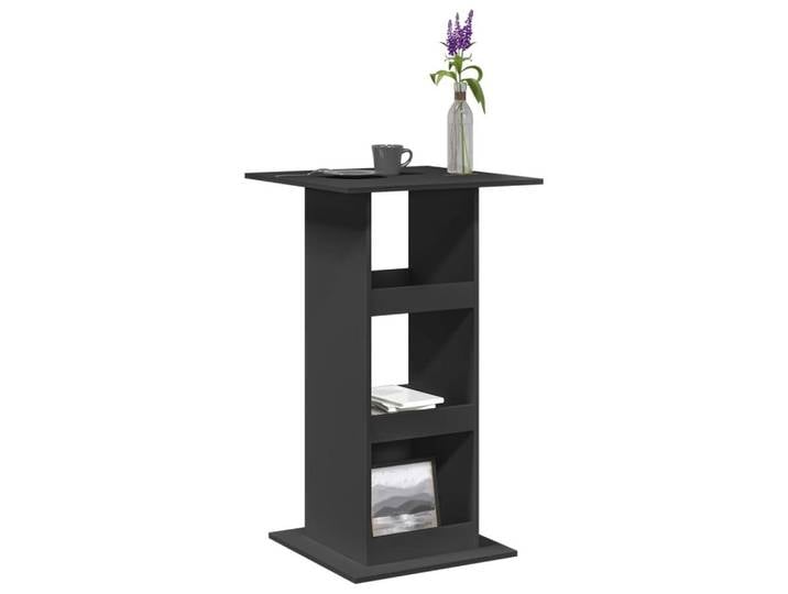 vidaXL Bartisch, Bartisch mit Ablagen Schwarz 60x60x102 cm Holzwerkstoff