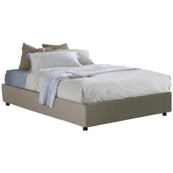 Arbo - Bett eineinhalb Platz, Taupegrau, mit Bettkasten Made in Italy