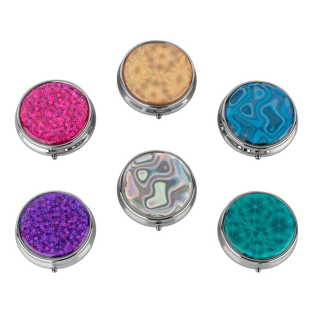 Megadent Deflogrip Gerhard Reeg GmbH Pillendose rund Hologram 3 Fächer sortiert 06972365