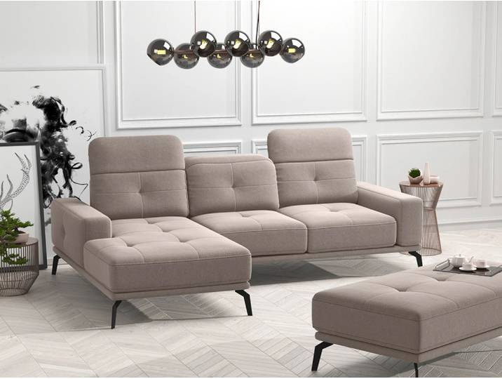 Graubraunes Ecksofa GALE Sofa-Variante: Linke Ecke