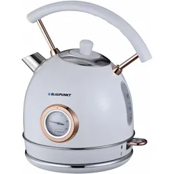 Blaupunkt EKS802WH-inox Wasserkocher schnurlos, Überhitzungsschutz, BPA-frei Weiss, Wasserkocher, Weiss, Gold