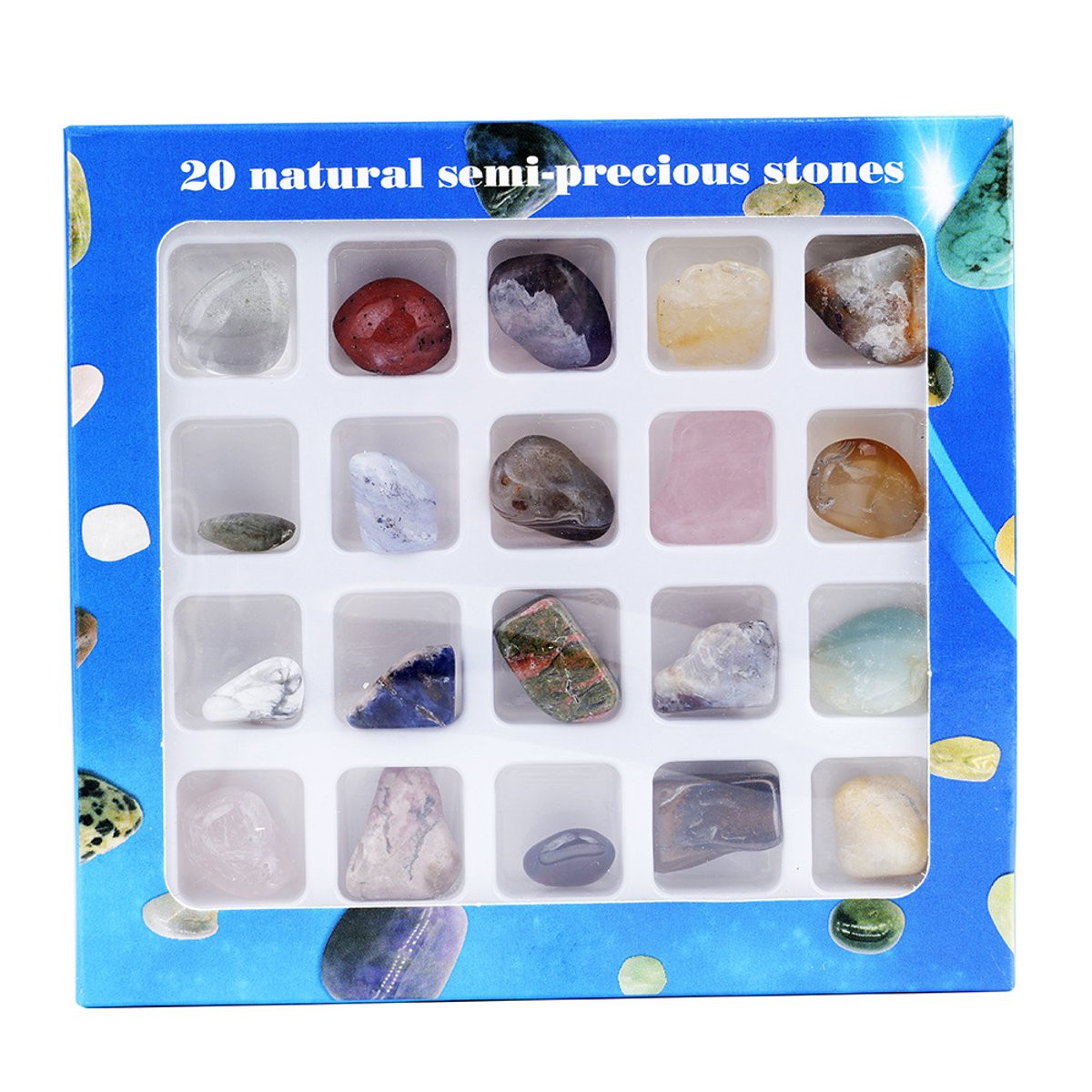 LOUZIR Edelstenen collectie met ruwe edelstenen cadeau set voor volwassenen