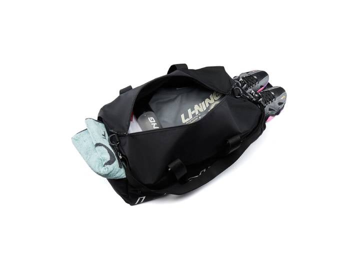 LI-NING Sac fourre-tout ultra-pratique de grande capacité — Sac bandoulière, à une épaule et à la main 3 en 1 avec compartiment à chaussures séparé, Multi-scène pour entraînement fitness et randonnée Noir F 39 L