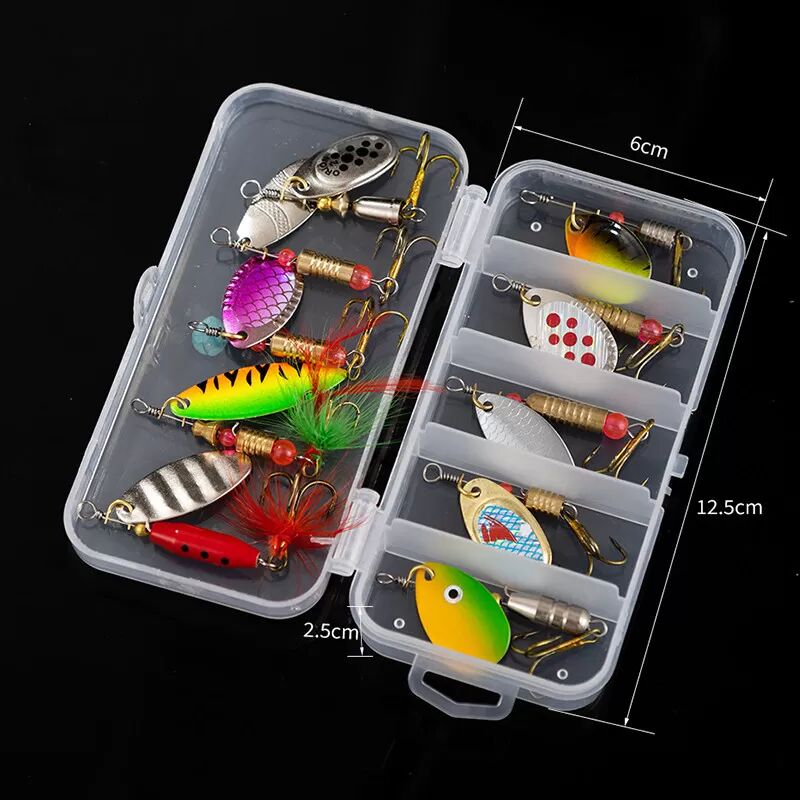 INF Kit de leurres de pêche avec paillettes rotatives Ensemble B