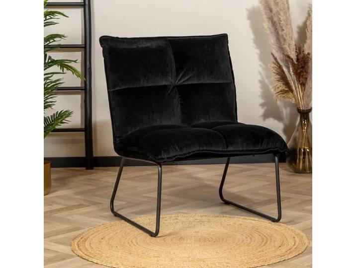 Fauteuil industriel noir velours - Bronx71 - Malaga - Vintage - 1 place - Intérieur