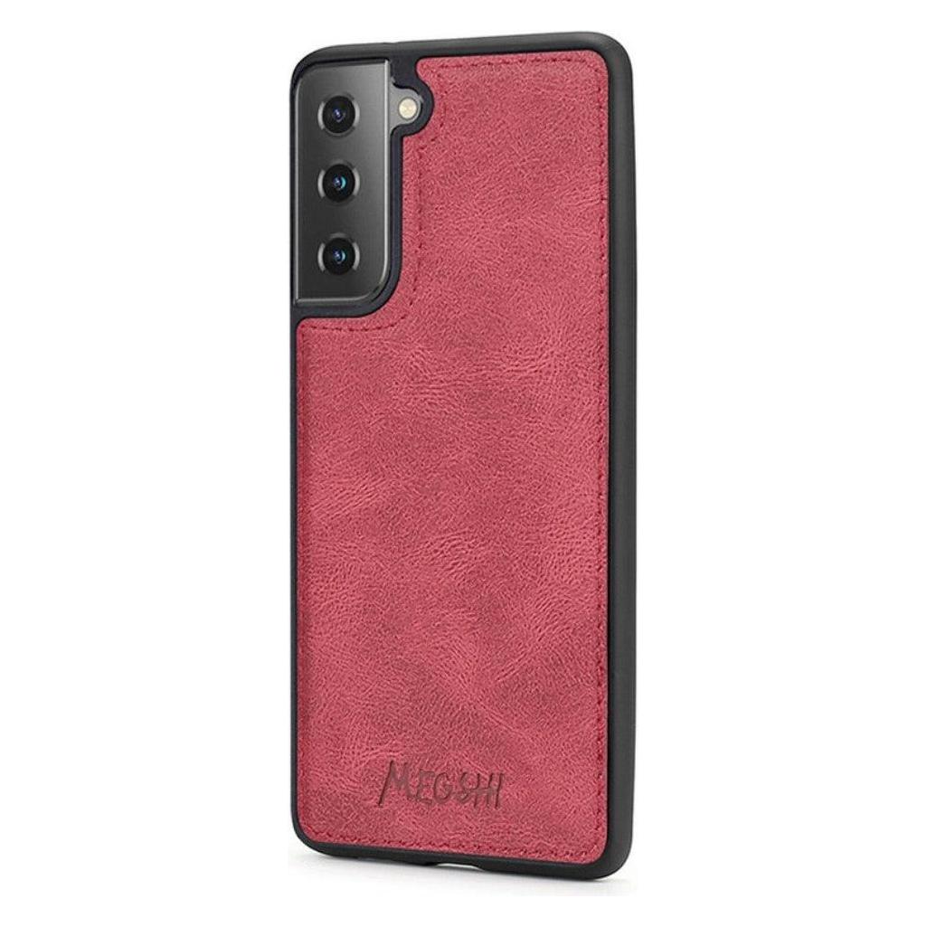 Megshi Galaxy S21 FE - Brieftaschen Hülle Kombi rot (Samsung Galaxy S21 FE) (101240508D)