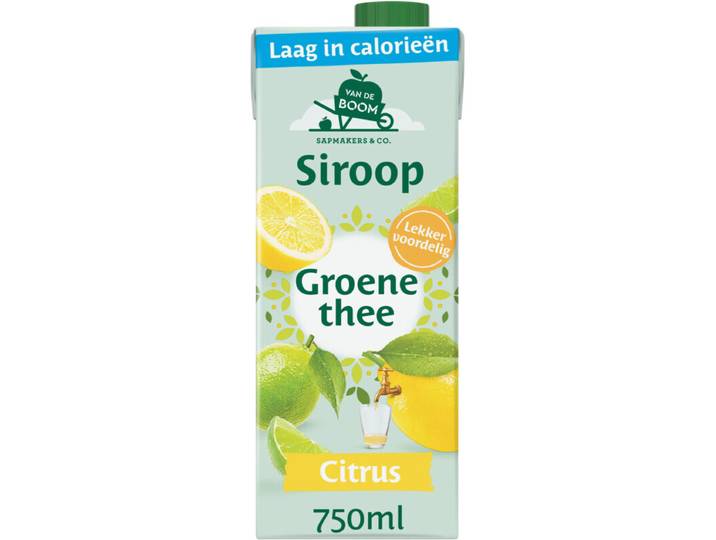 Van de Boom groene thee-citrussiroop - 750 ml