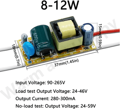 Inspire Picks PowerMate 220V Constant Current LED Driver Board (1W36W, 300mA) 8 12w Dc24 46v output 180 200ma