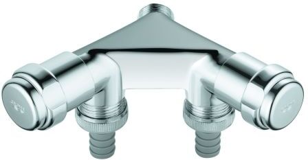 Grohe WAS-Doppelventil "Einfach" 41022000 DN15 mit Rückflussverhinderer, chrom