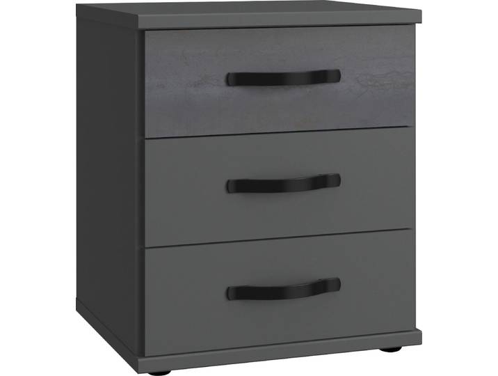 Schubkastenkommode WIMEX Dou , grau (graphit, digi, steel, optik), B:46cm H:58cm T:40cm, Holzwerkstoff, Sideboards, Schubkastenkommode