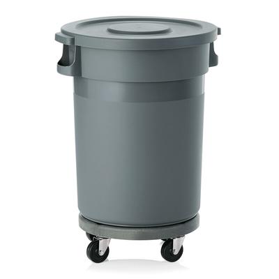 2x Abfallbehälter 80 L, Polypropylen, 4 schwenkbare Rollen