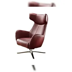 KAWOLA RANDY Drehsessel mit Wippfunktion Leder rot
