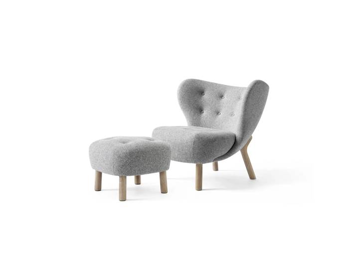 &Tradition Little Petra VB1 Fauteuil inkl. Fußhocker ATD1 Eiche weiß geölt-Hallingdal
