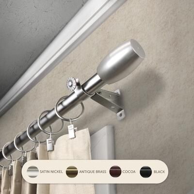 InStyleDesign Diego Adjustable Black Curtain Rod
