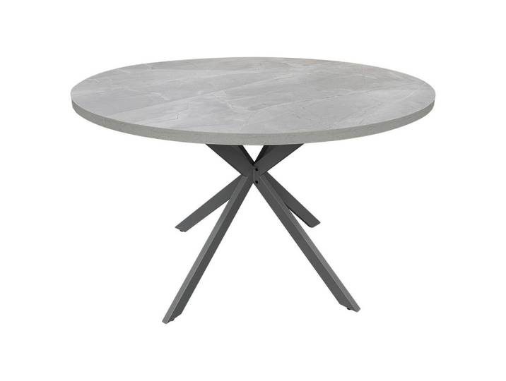 Mid.you Esstisch, Grau, Metall, rund, Flachrohr, 120x75x120 cm, Bsci, Esszimmer, Tische, Esstische, Esstische rund