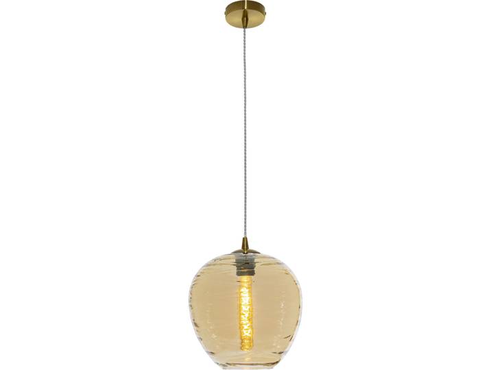 Pendelleuchte - Farbe: amber - Material: Metall/Glas