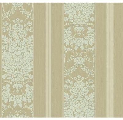 Seabrook Designs Hemingway Floral Stripe Unpasted Wallpaper