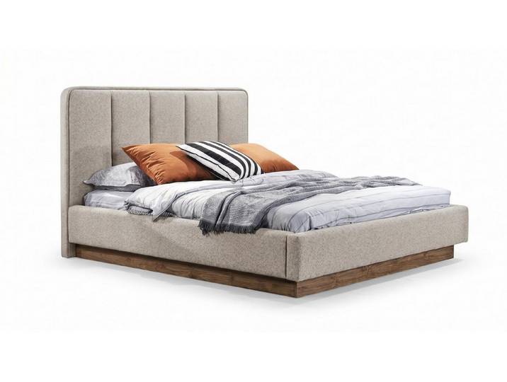 JVmoebel Polsterbett Doppelbett Modern Beige Polsterbett Elegantes Schlafzimmerbett bequem, Made in Europa