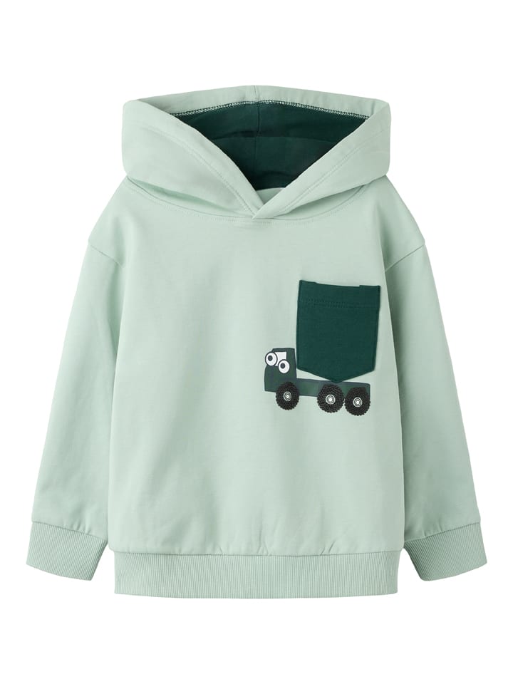 name it Hoodie "Traktor" in Grün - 122/128