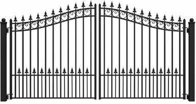 ALEKO Prague Style Galvanized Steel Swing Dual Driveway Gate 12 ft