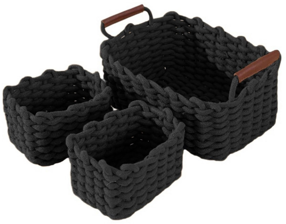 Set van 3 decoratieve opbergmanden van katoen van Omgoods