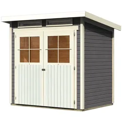 Karibu Eco Gartenhaus Gerätehaus Grebenau / Glücksburg 2 - 19mm-203 x 155cm- terragrau
