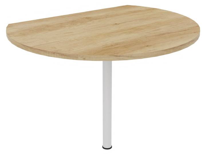 Extension de convivialité Biospace - Ø.80 x H.72 cm - Plateau Chêne Nebraska - Pied tube Blanc