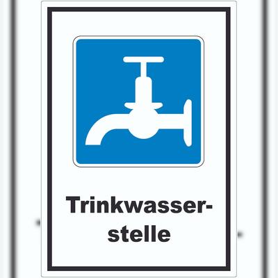 HB-Druck Trinkwasser Symbol und Text Aufkleber A8 (52x74mm)