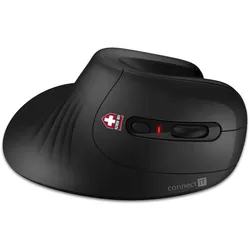 Connectit CONNECT IT FOR HEALTH ergonomische vertikale Maus (+ 1x kostenlose AA-Batterie), kabellos, schwarz (Kabellos), Maus, Schwarz
