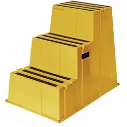 Twinco, Leiter + Gerüst, Schwerlasttritt Stufen einschl. Plattform 3 Plattformhöhe 730 mm Kunststoff gelb (Plattformleiter, 89 cm)