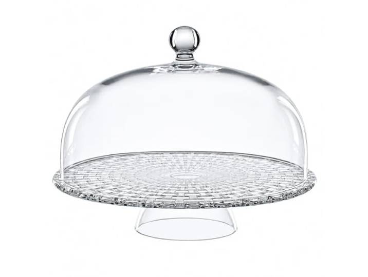 Nachtmann Tortenplatte mit Haube Ø 32 cm, Bossa Nova, 99528, Kuchenplatte aus Kristallglas, Servierplatte für Kuchen und Torten