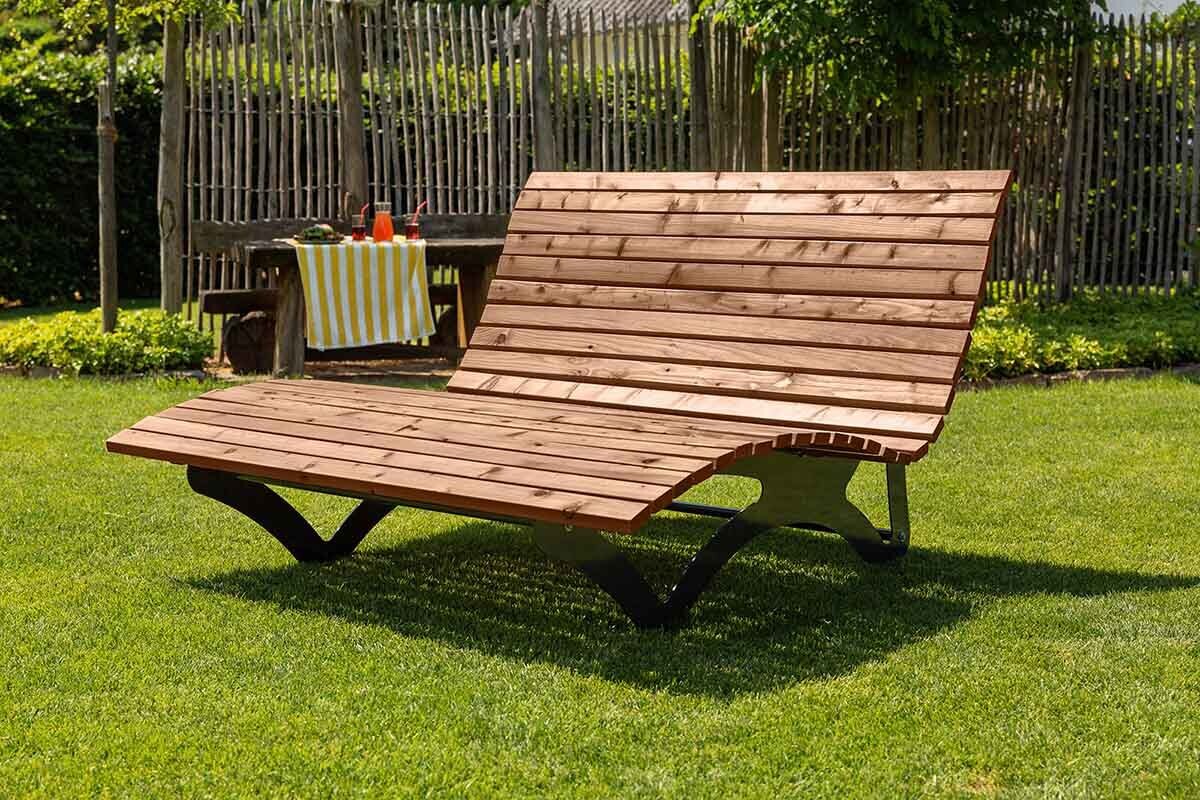 Waldsofa Premium, Thermokiefer, Wellenliege, Sonnenliege