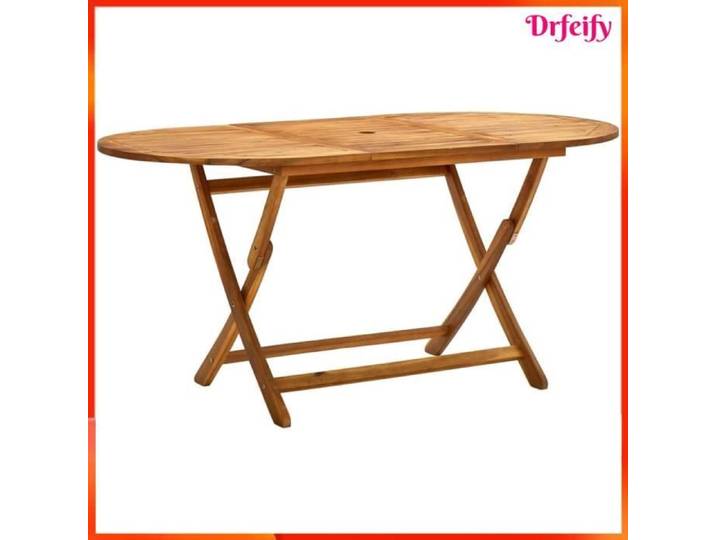 Ayhao Table de jardin pliable 160x85x75 cm Bois d'acacia massif 123456