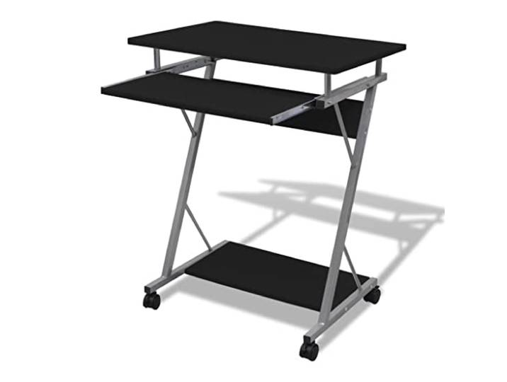 vidaXL Bureau d'ordinateur Compact avec Plateau à Clavier Noir