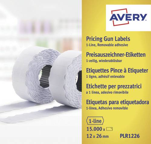 Avery-Zweckform Preis-Etiketten PLR1226 Wiederablösbar Etiketten-Breite: 26mm Etiketten-Höhe: 12mm Weiß 15000St.