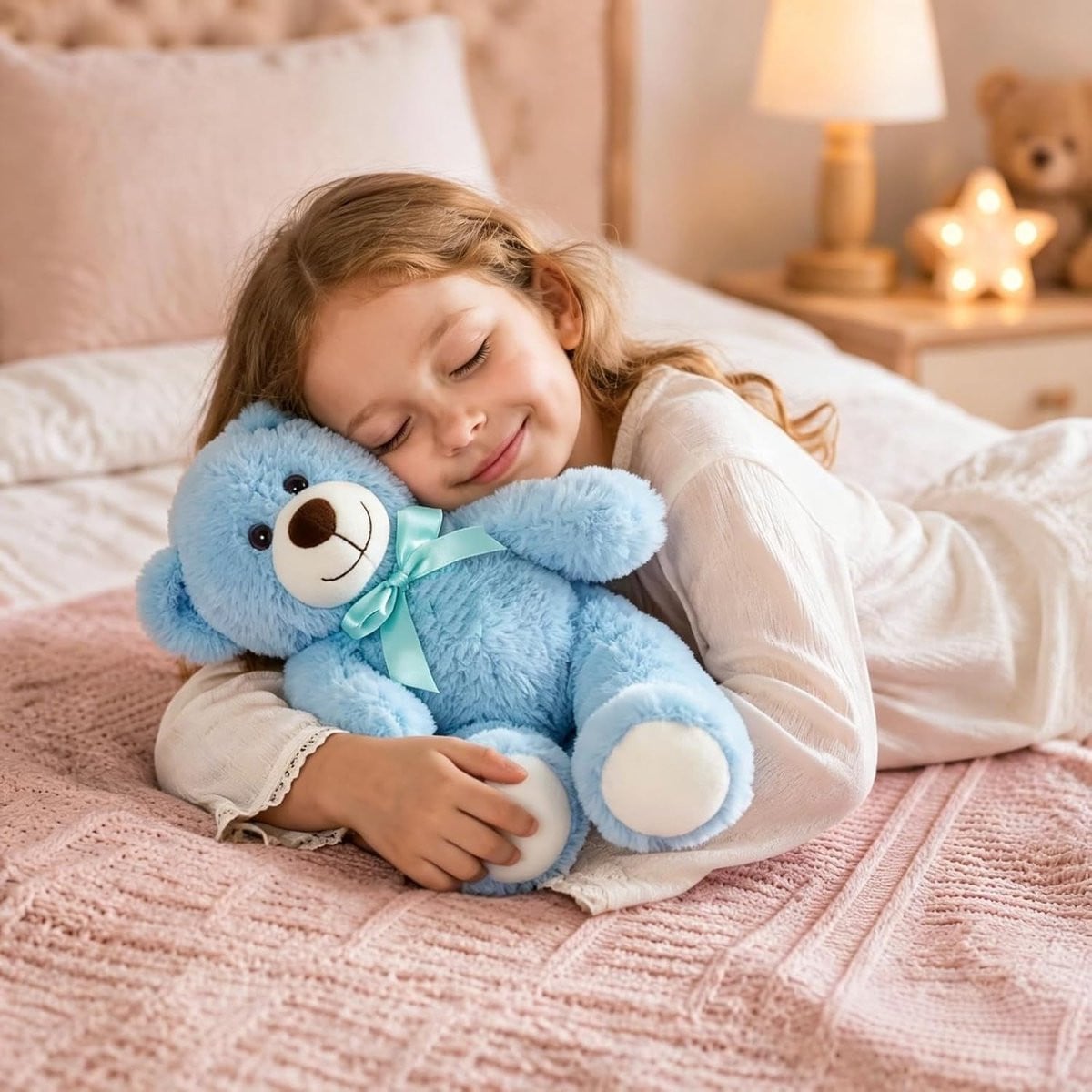 Blauw Pluche Schattig Dierenspeelgoed Kussen Bear Pop voor Kinderen, 35 cm