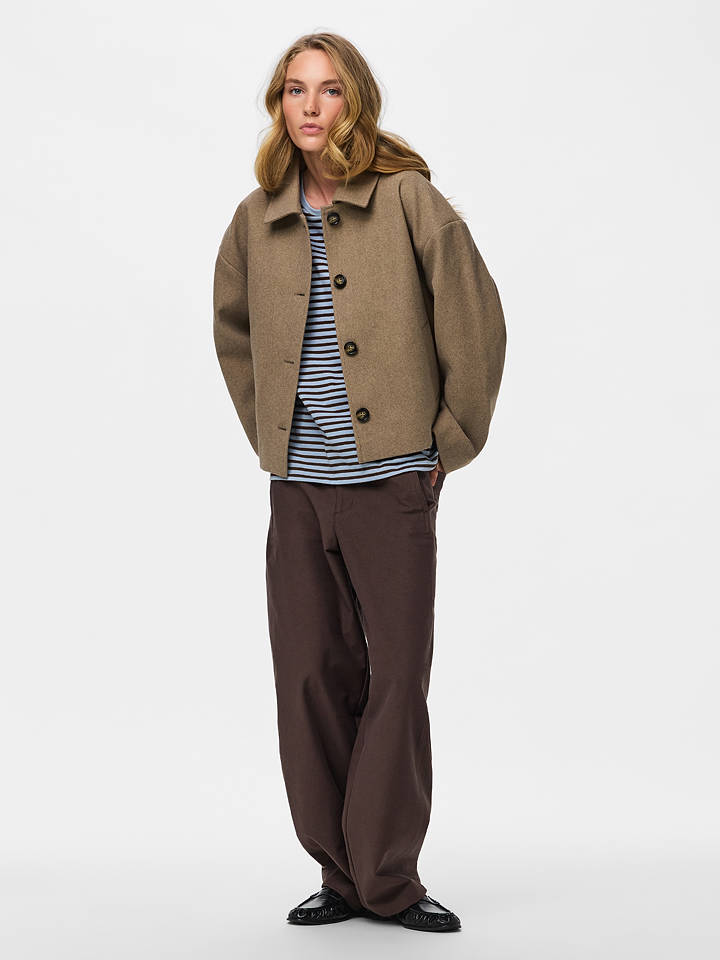 Pieces Übergangsjacke "Aya" in Hellbraun - S