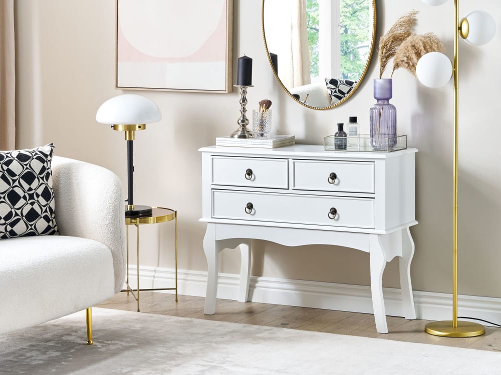 Beliani Console blanc Blanc 35x75x91cm