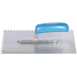 Glättekelle HAROMAC 6x6 gezahnt 280mm Stahl, gehärtet blaues Heft