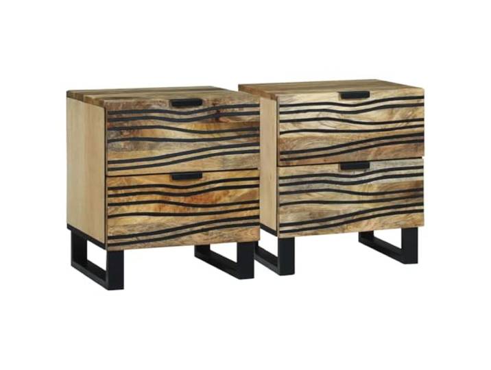 KDVXBCQJH Nachttisch 2er Set Beistelltisch Natur 40x33x46 cm Kompakte Nachtkonsole mit Schublade für das Schlafzimmer, gefertigt aus Holzwerkstoff mit langlebigen Massivholzbeinen.